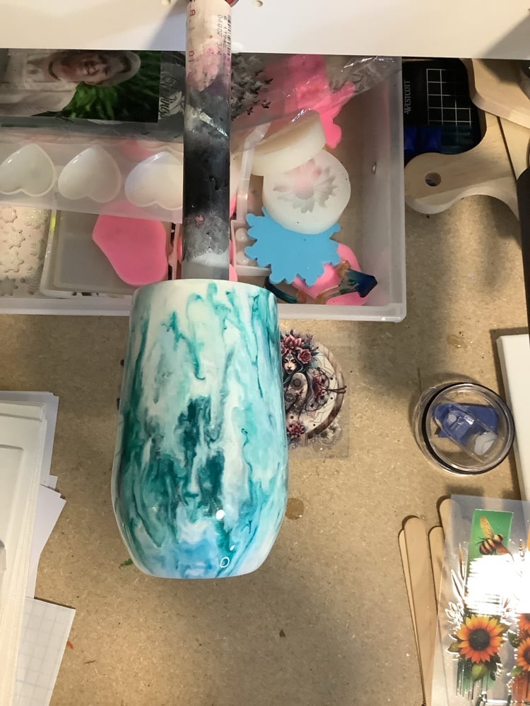 Image of 16oz Teal Marble Mug