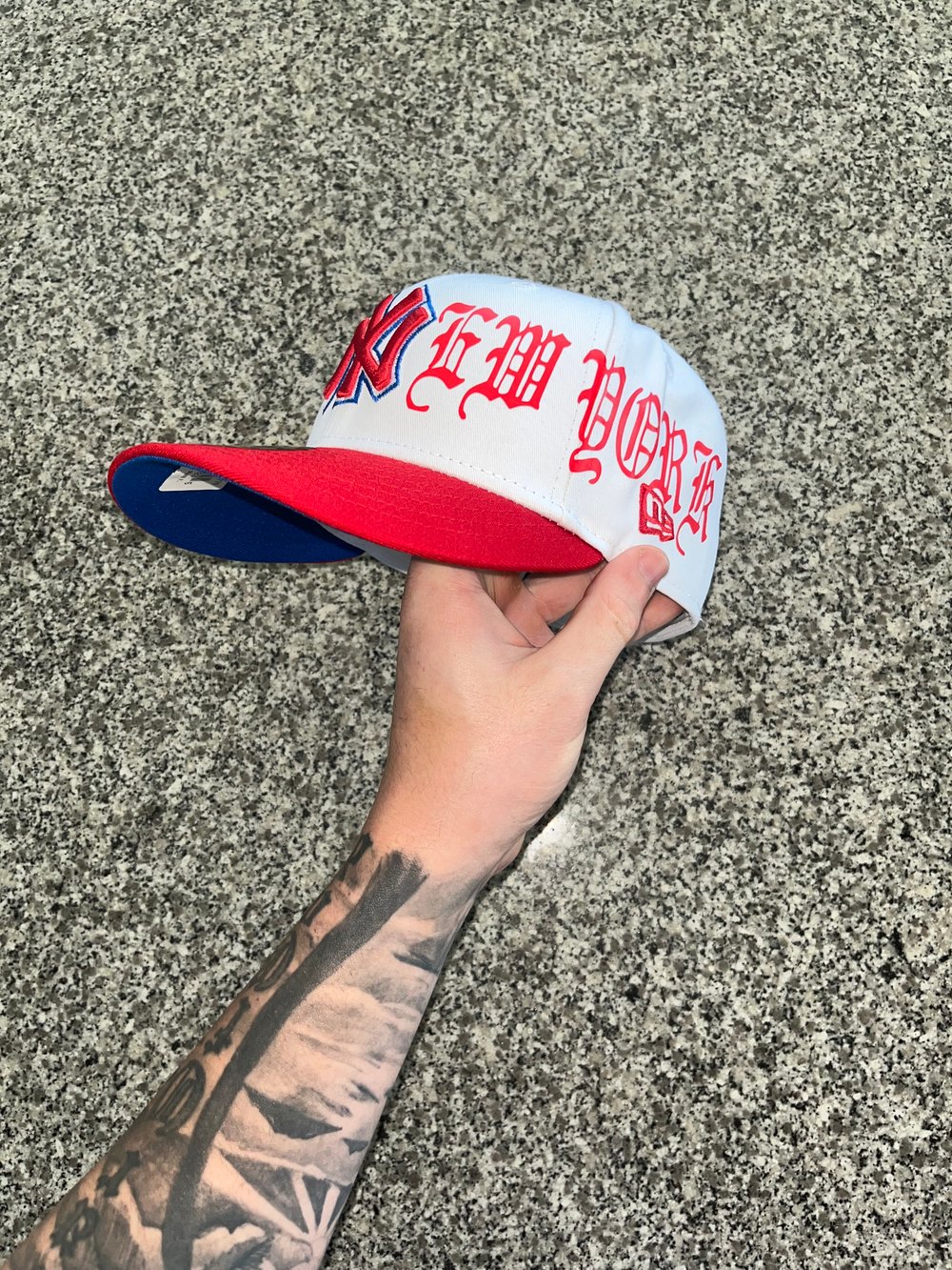 Image of RED WHITE BLUE BRIM NY YANKEES CUSTOM FITTED