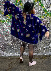 Image 2 of Celestial Velvet Sequin Kimono with Fringe