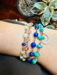 Image 2 of lapis and iolite charm bracelet