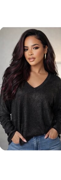 Image 9 of New 1X Sonoma Glitter Black top #574*8