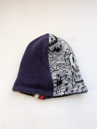 Image 4 of Upcycled Reversible Beanie Olive Coogi x Dark Purple Cashmere