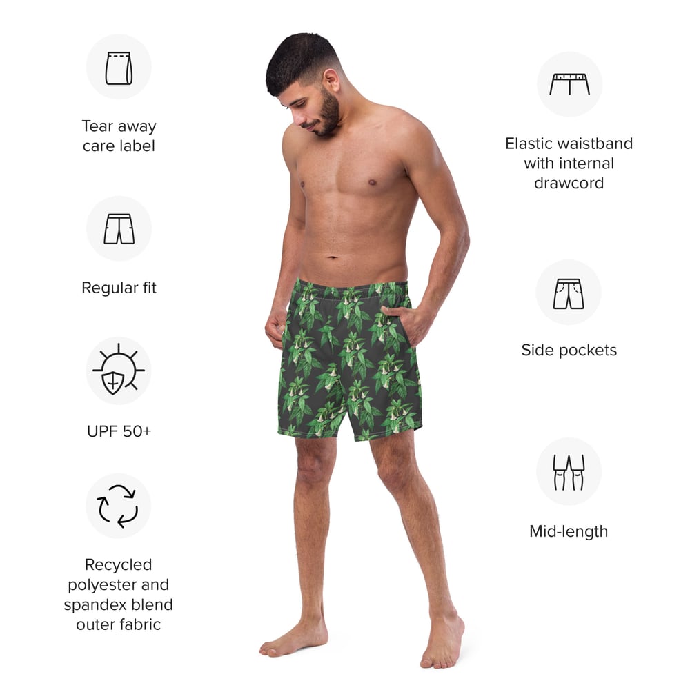 Image of Green Leaf Swim Trunks