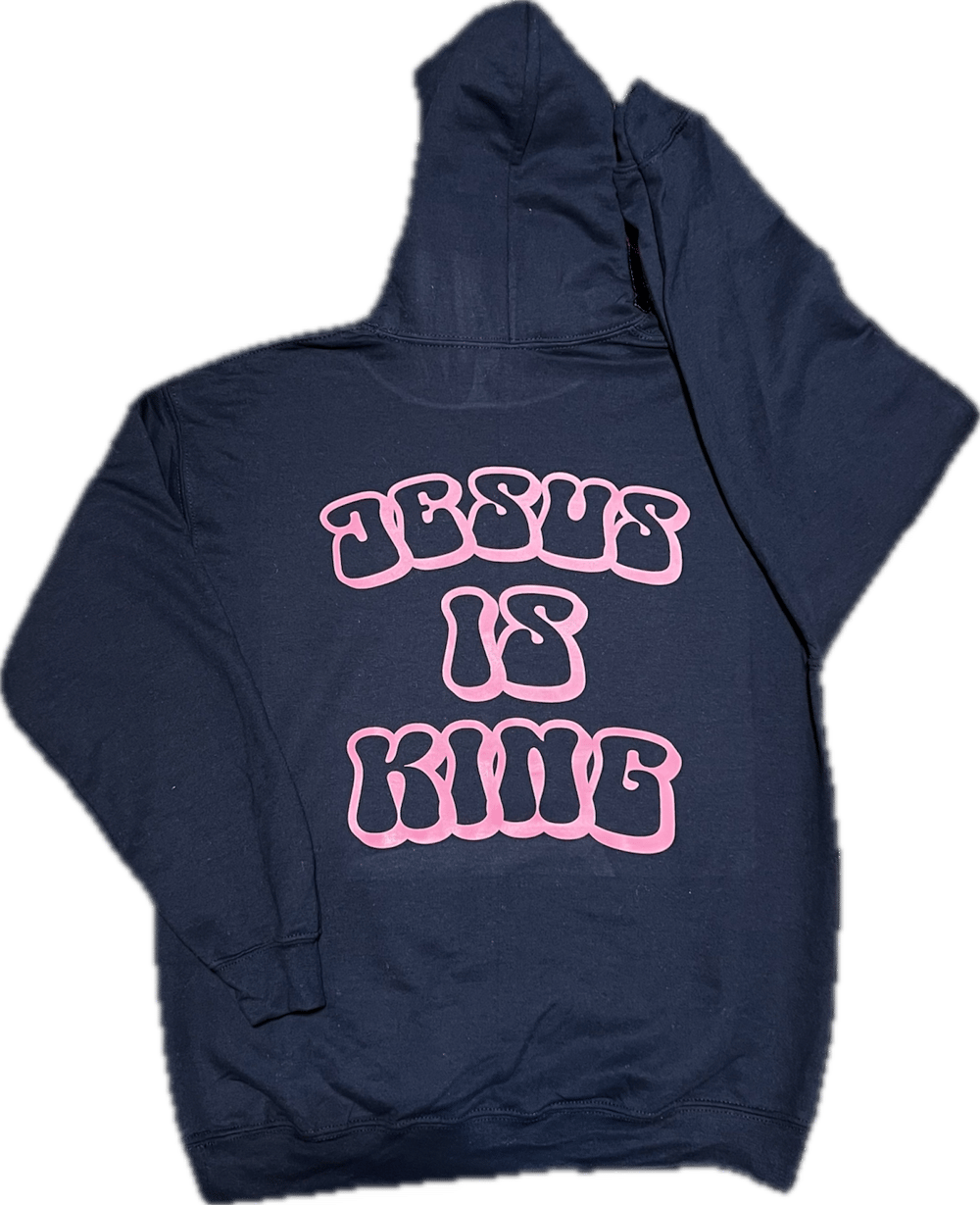 Pink On Navy JIK Hoodie/Crewneck