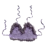 Lilac Crochet Top with Purple Faux Feathers