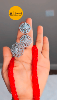 Image 2 of Ikshya_Short Hydropotey Necklace Set in Red