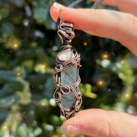 Image 1 of Labradorite X Geode Quartz Pendant 