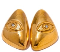 Image 2 of LAIA 18ct Gold Plated Eye Statement Earrings 