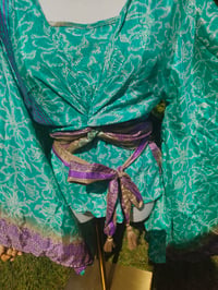 Image 18 of Kimono and cami top Set-jade and 💜 purple