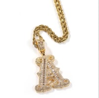 Image 1 of Baguette Initial Pendant