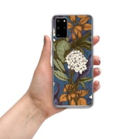 Image 10 of Art Nouveau Inspired Blue, Orange and White Boho Hippie Floral Sketch Clear Case for Samsung®