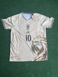 Image 1 of     Brazil Special Edition Jersey – Neymar Jr #10 (Beige/Gold Design)