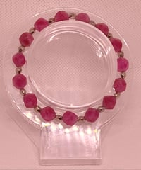 Rasberry Candy Bracelet (Size 7) Rasberry glass bead with silver accent beads