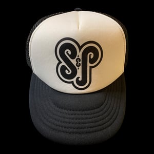 Image of S&P-“O.G. Logo” Foam Trucker Hat (Blk/Wht.)