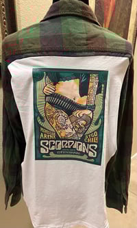 Vintage Green/Brown Flannel Shirt Scorpions