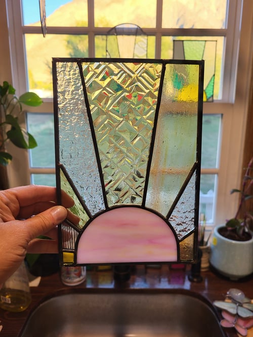 Image of Sunrise mini panel- stained glass