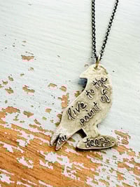 Image 9 of sterling silver Camus quote raven pendant