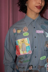 Image 3 of SHIRT «  LA CHEMISE DE PAPA »  GREY BLUE COLLAGE 👕