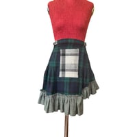 Image 1 of Upcycled Patchwork Plaid Mini Skirt – One of a Kind
