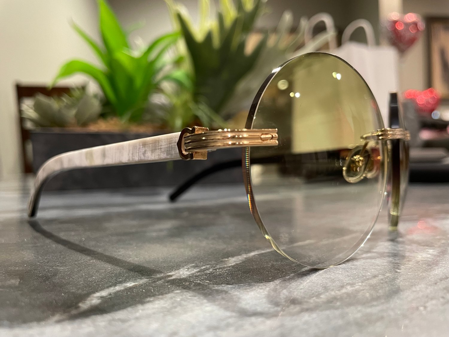 Image of AUTHENTIC CARTIER CT0286O 003 - [MIXED HORN] CUSTOM LENS 003