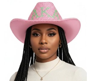 Image of Glam Goddess Pink & Green Rhinestone Fedora Hat