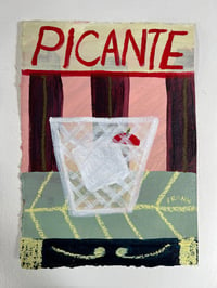 Image 2 of Picante on sage green and maroon