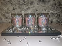 Image 1 of PINK  SPARKLY CANDLE SET