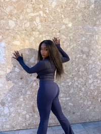 Image 10 of UPerform Legacy Flare Leggings- True Navy 