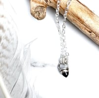 Image 4 of Handmade Sterling Silver Black Spinel Bullet Point Pendant 925