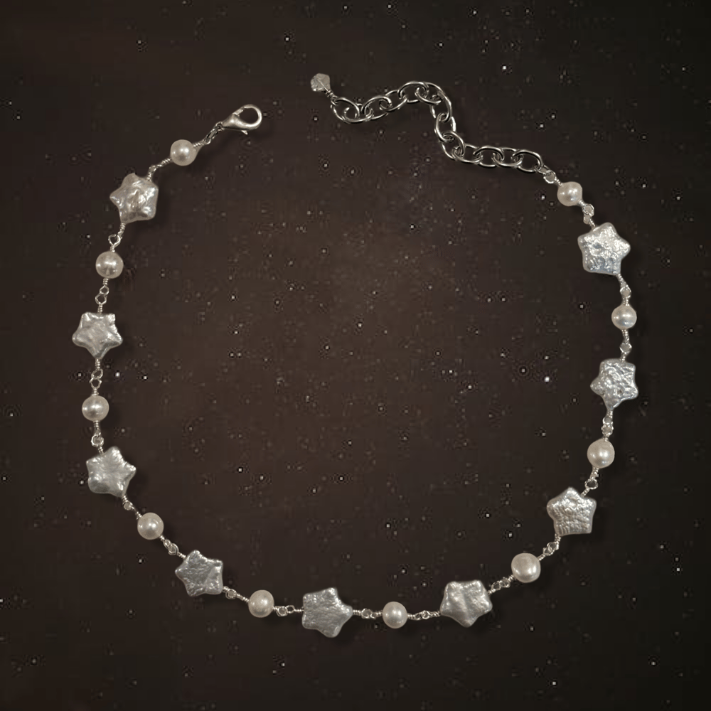 Image of -;- STERLING SILVER PLEIADES CONSTELLATION COLLAR -;-