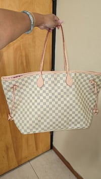White Checkered NF Tote