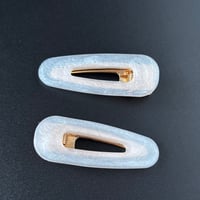 Image 1 of White Pearl Hair Slides Set