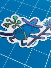 Image 1 of Blue Sunflower Goblin Sticker