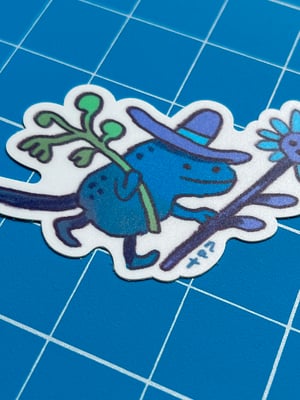 Blue Sunflower Goblin Sticker