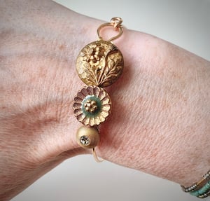 Image of "Fiona" Bronze Button Bracelet