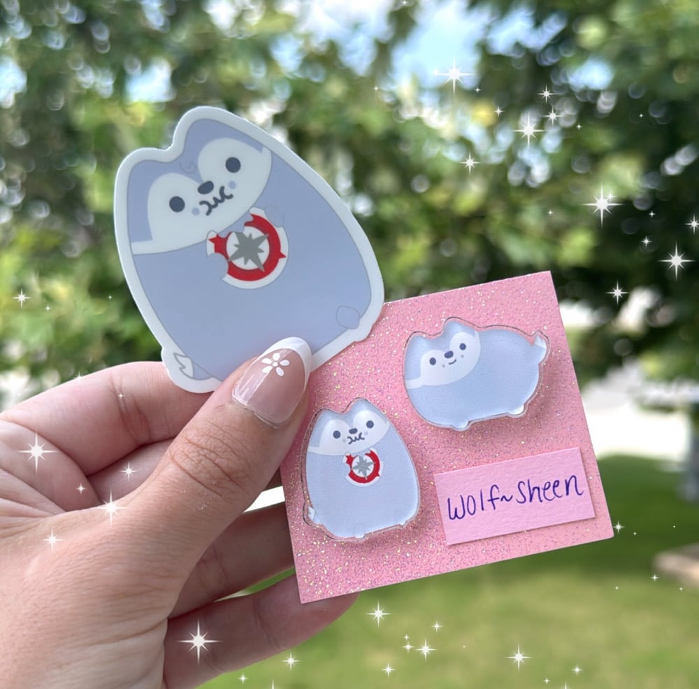 Image of Wolf-Sheen Pin/Sticker Combo 🚨30 % off SALE