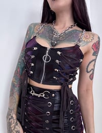 Image 1 of XS/S Monochrome Lace Up Top (ready to ship)