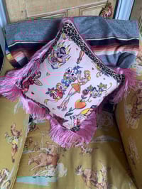 Image 8 of pink Pinup Girl with leopard print Cushion cover