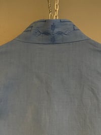 Image 10 of Blue puff sleeve shirt (small)