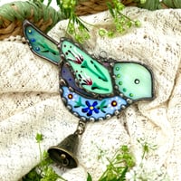 Image 3 of Folk Bird- green & blue 