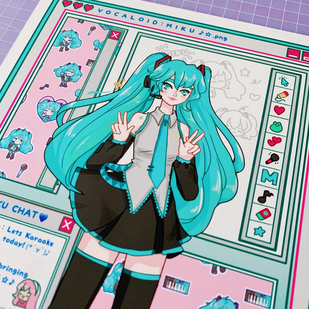 Image of Hatsune Miku Vocaloid Art Print