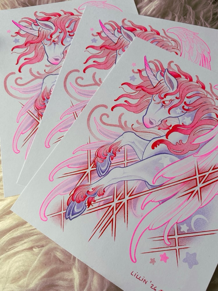 Pegasus Risograph Print
