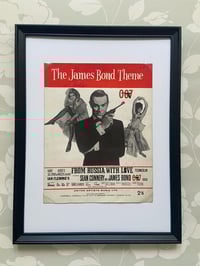 Image 1 of From Russia With Love, James Bond film, framed 1963 vintage sheet musi