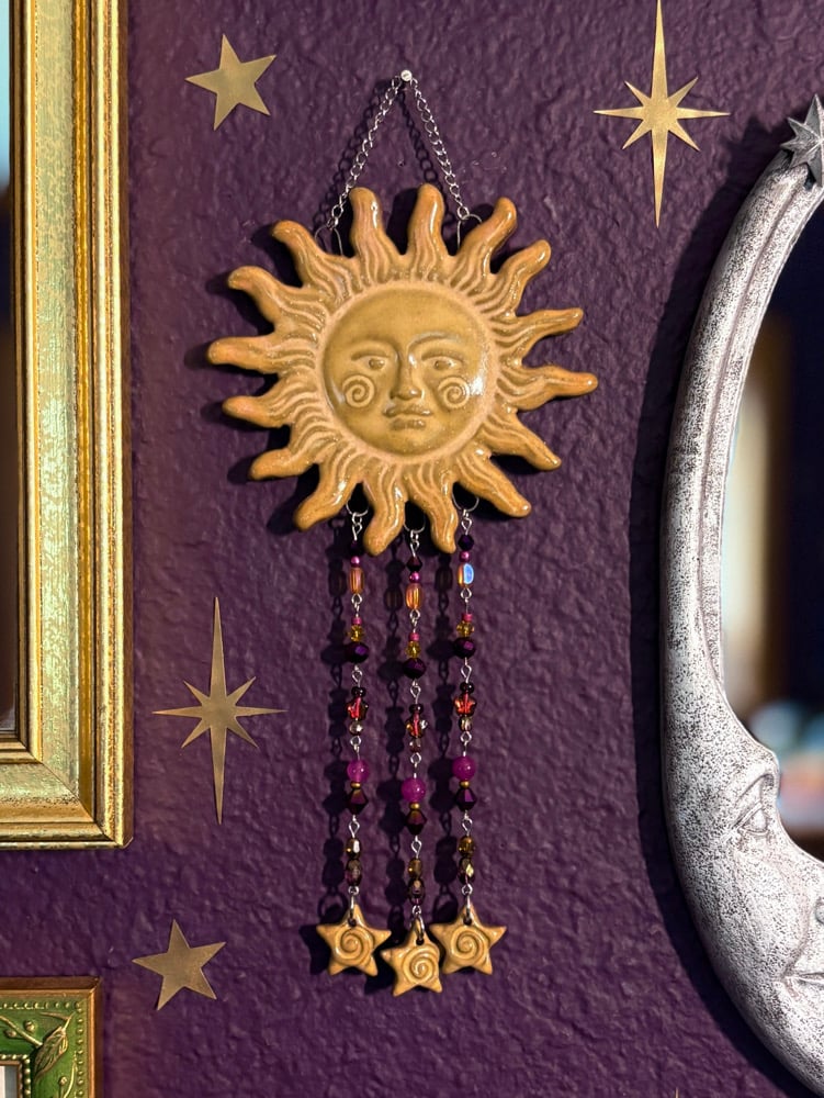 Image of Beaded Sun Wall Hanging #4