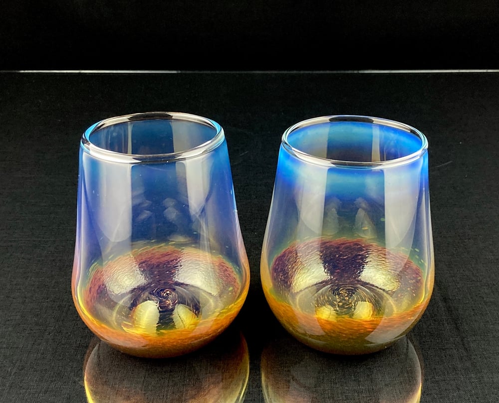 Image of Frit Tumbler - Blue Exotic set no.1