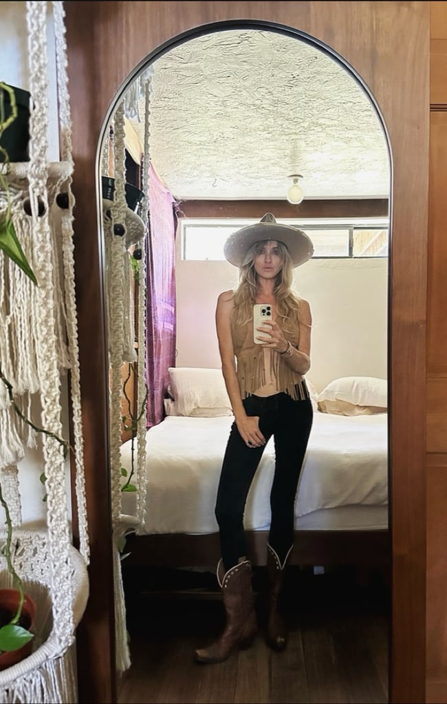 late 1960s  suede fringe lace up vest 