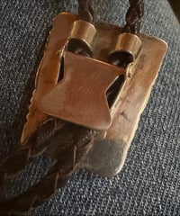 Image 5 of Title: Spirit of the Bear — Signed Cherokee Silver and Turquoise Bolo