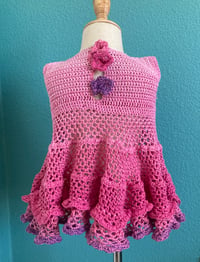 Image 3 of Pink Crochet Handmade Toddler Dress 2t