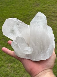 Image 18 of Natural Etched Faced Clear Quartz Points Cluster #2187