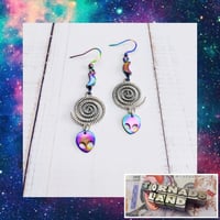 Spiral Galaxy + Alien Earrings